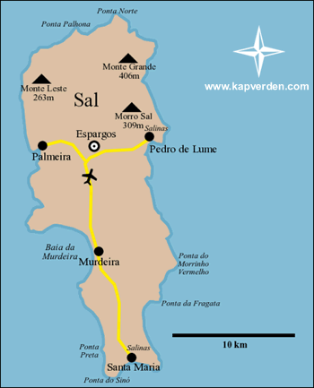 Sal Karte - Kapverdische Inseln